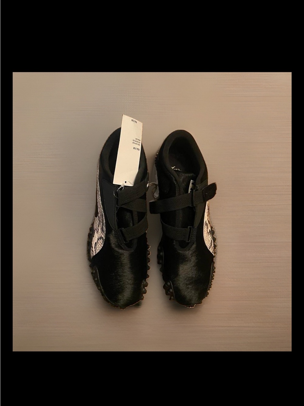 Puma Black Sneakers with Snake-Print Side Panels